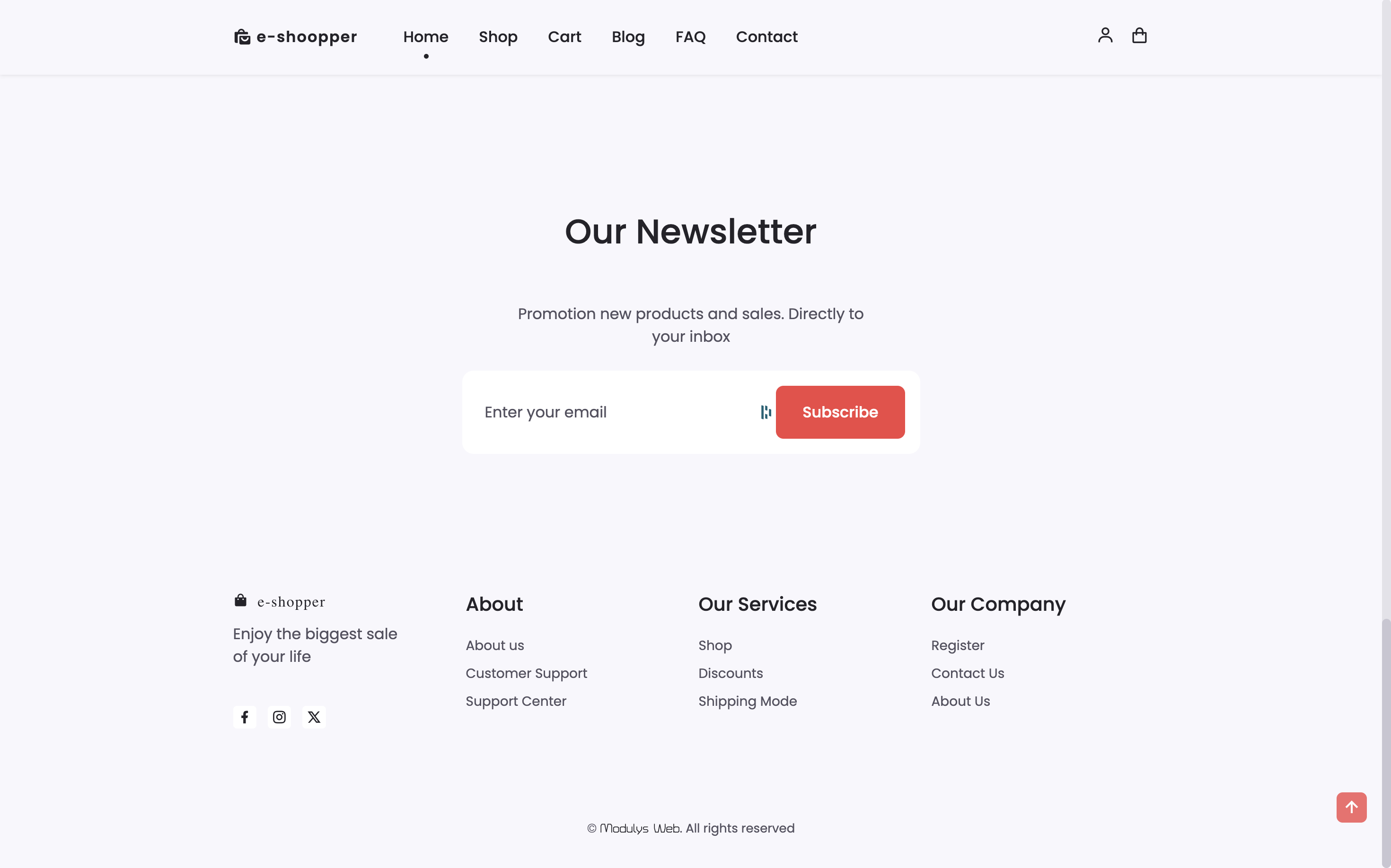 E-Shopper Landing Page